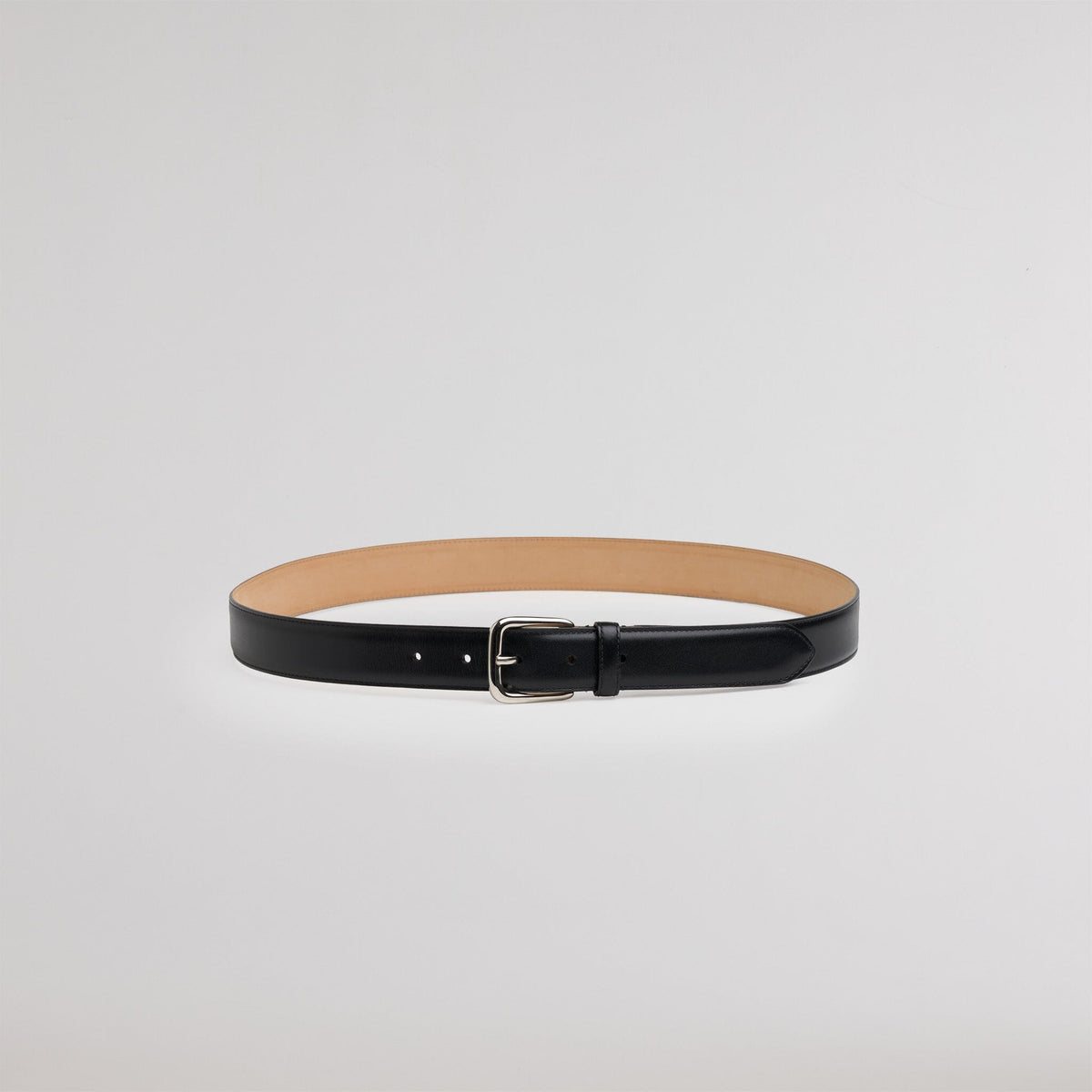 Ceinture en cuir pleine fleur marron - 3
