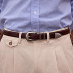 Ceinture western en cuir marron - 1