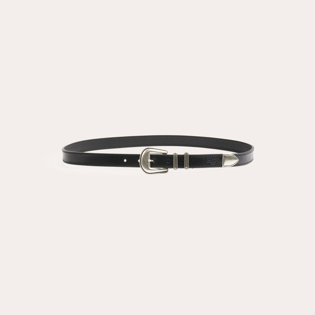 Ceinture western en cuir noir - 2