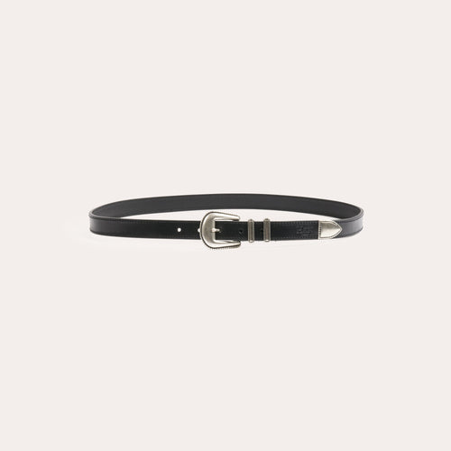 Ceinture western en cuir noir - 2