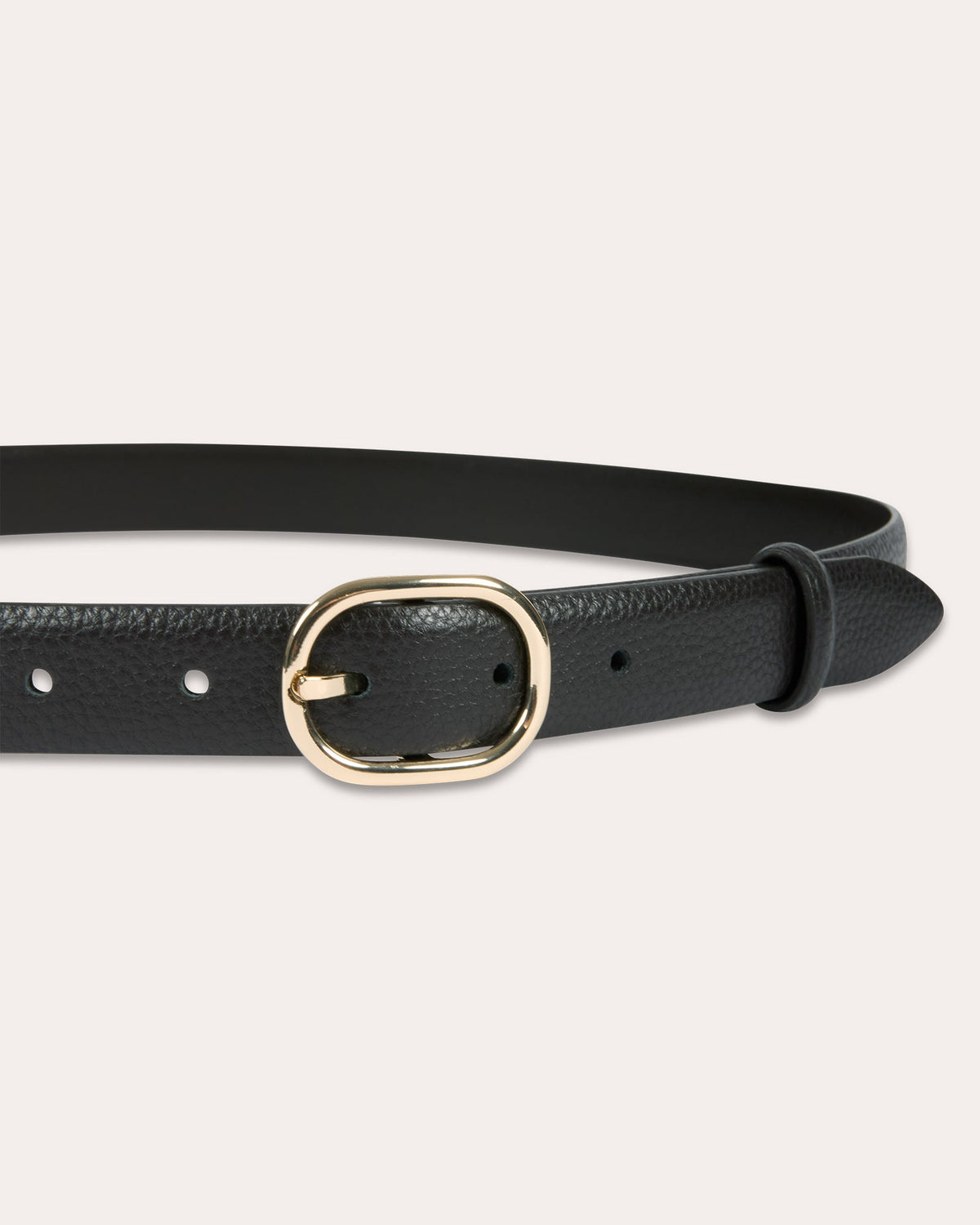 Ceinture en cuir grainé marron foncé - 2