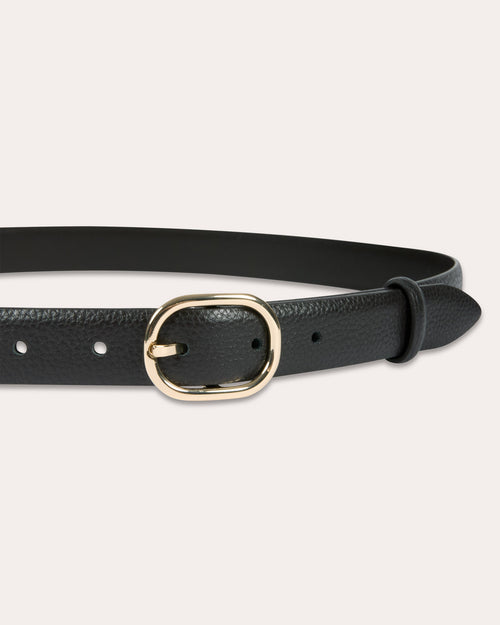 Ceinture en cuir grainé marron foncé - 2