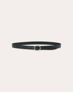 Ceinture en cuir noir embossée crocodile - 2