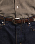 Ceinture western en cuir marron - 1