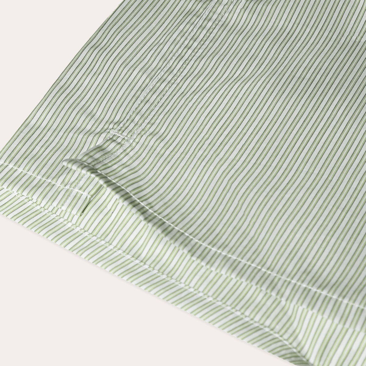 Caleçon upcyclé bleu à rayures vertes et blanches - 2