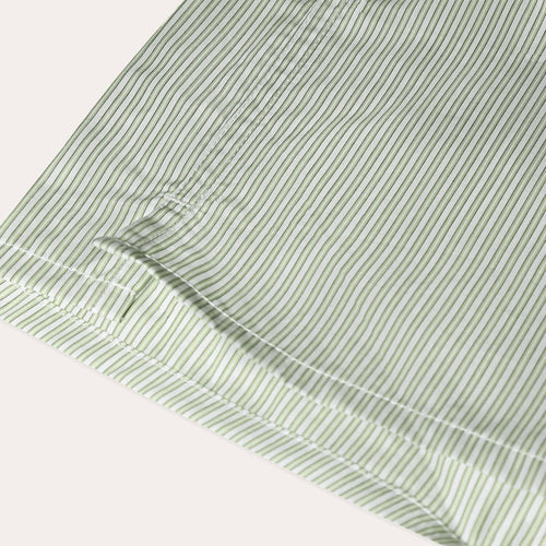 Caleçon upcyclé bleu à rayures vertes et blanches - 2