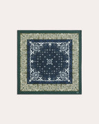 Foulard en soie bordeaux et marine à motif - 4