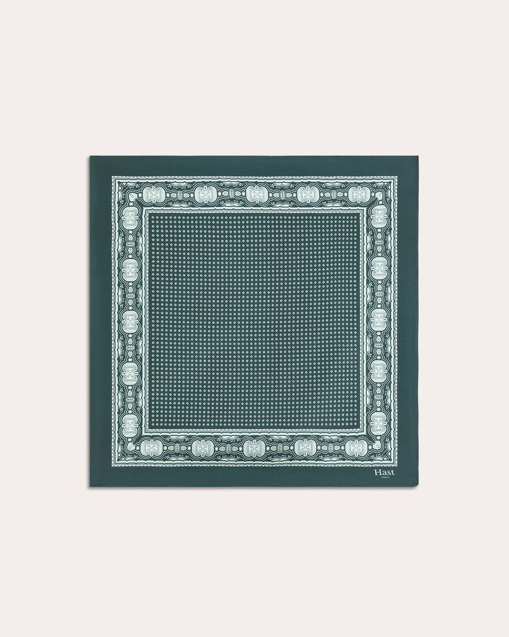Foulard en soie gris à motif - 4