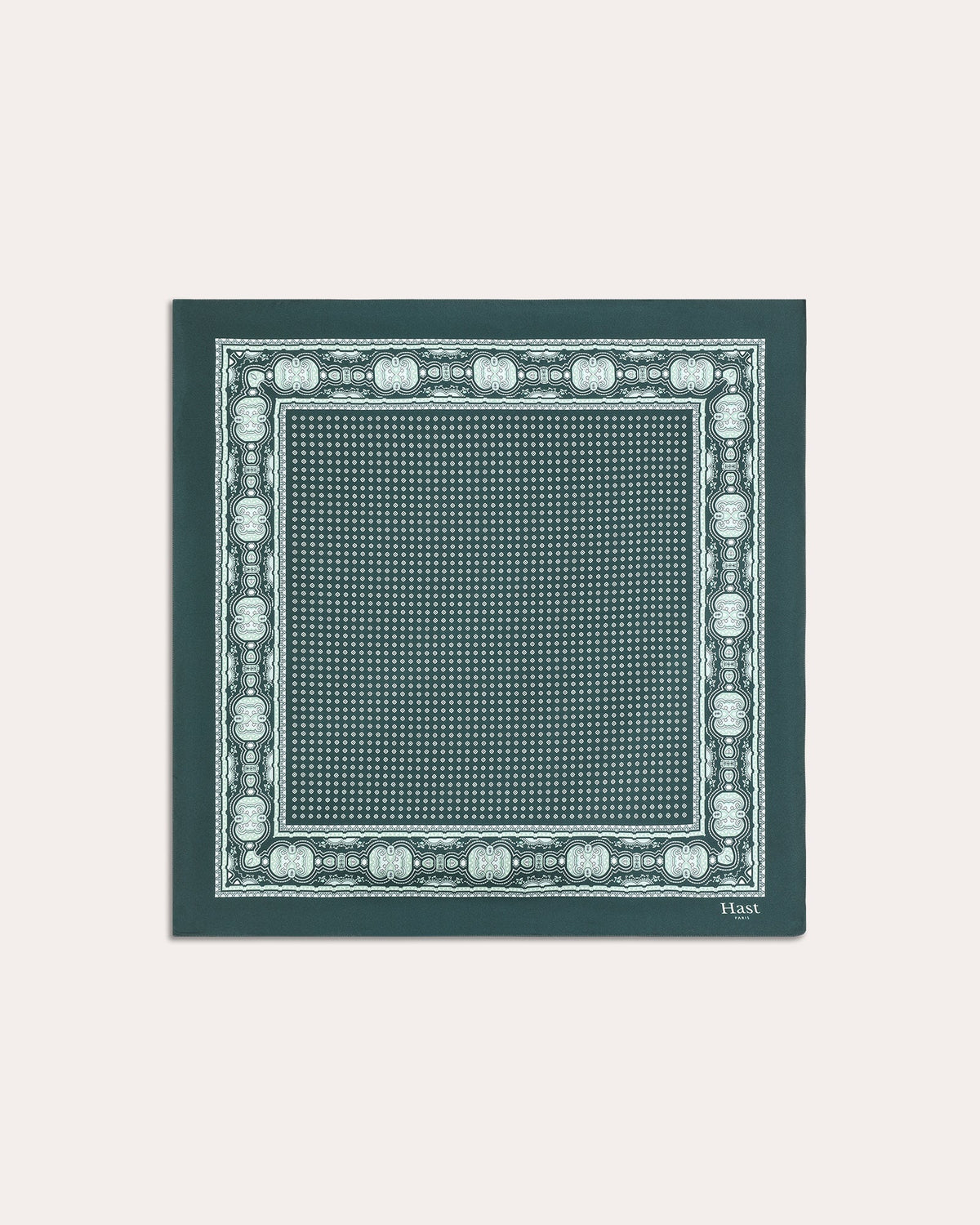 Foulard en soie gris à motif - 4