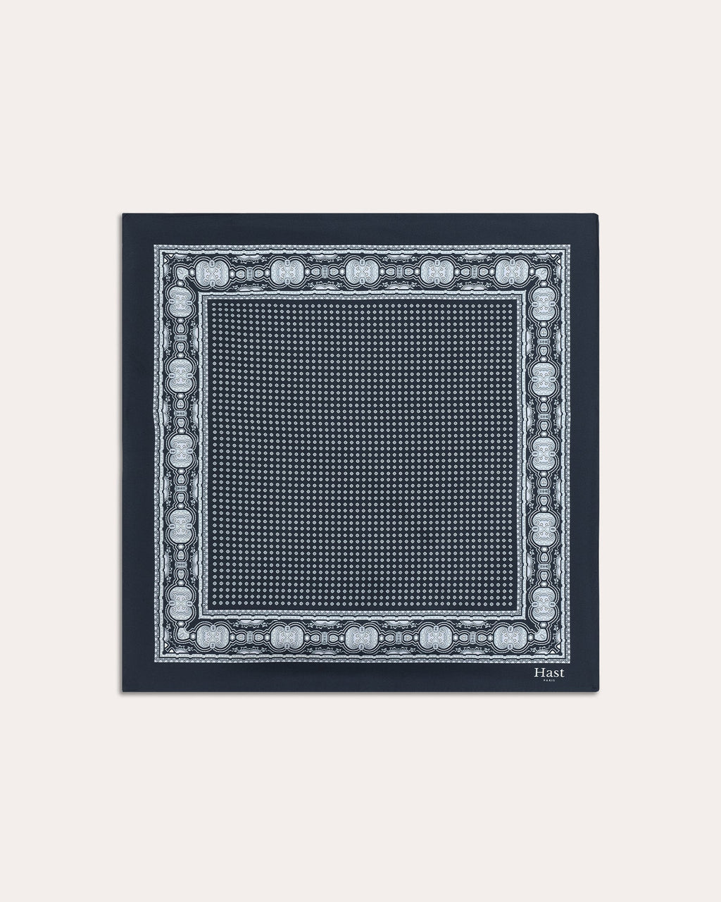 Foulard en soie gris à motif - 2