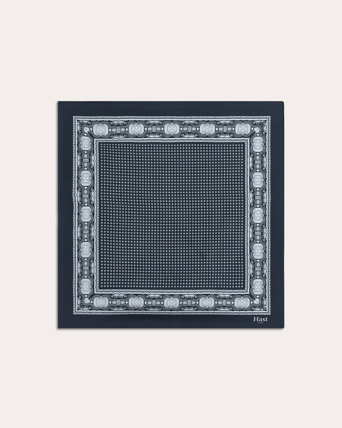 Foulard en soie gris à motif - 2