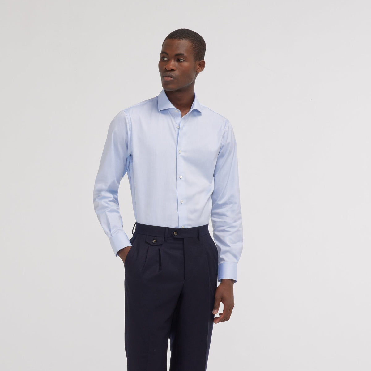 Chemise premium cintrée en popeline double retors blanche - 5