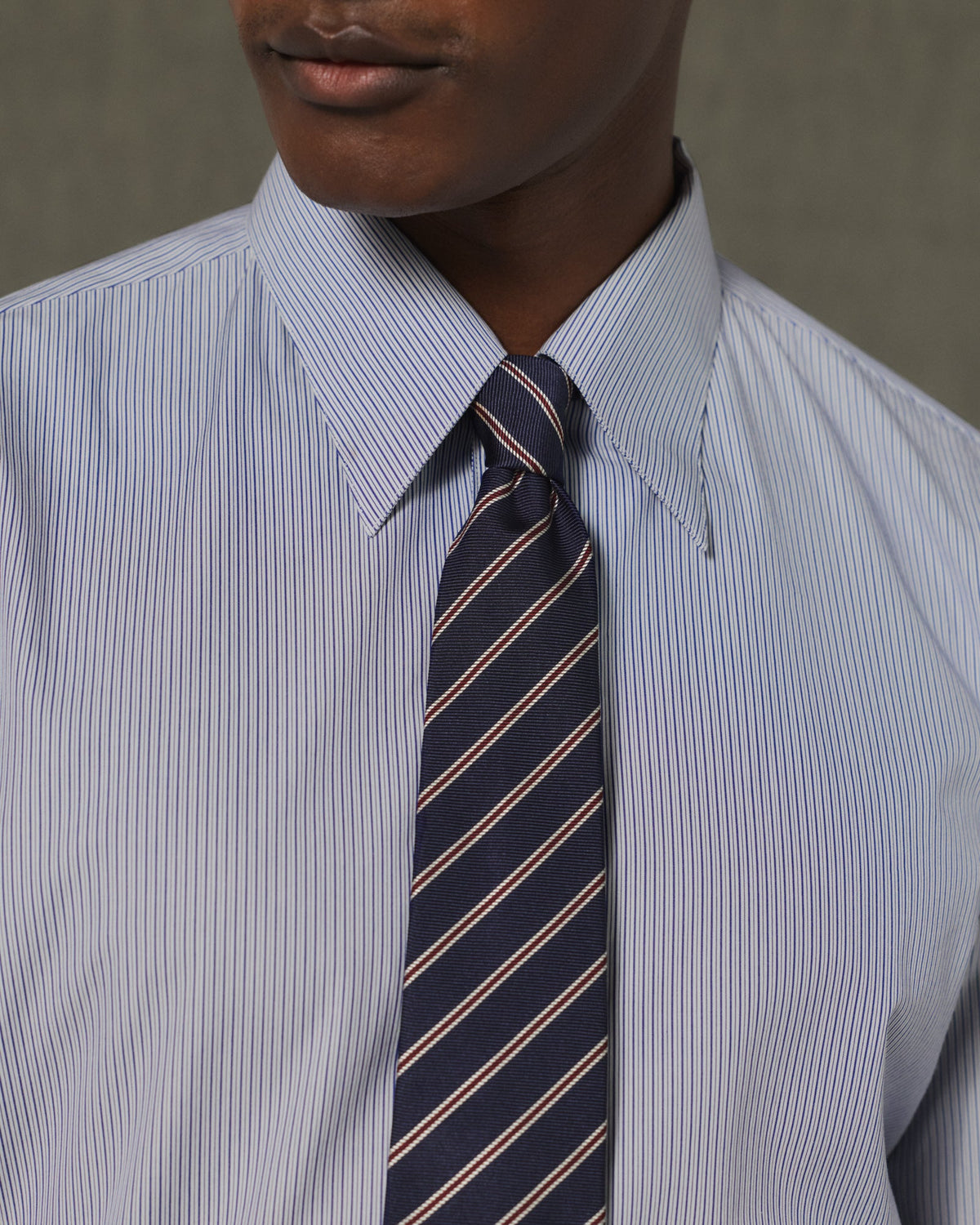 Chemise en flanelle à chevrons grise chinée - 8