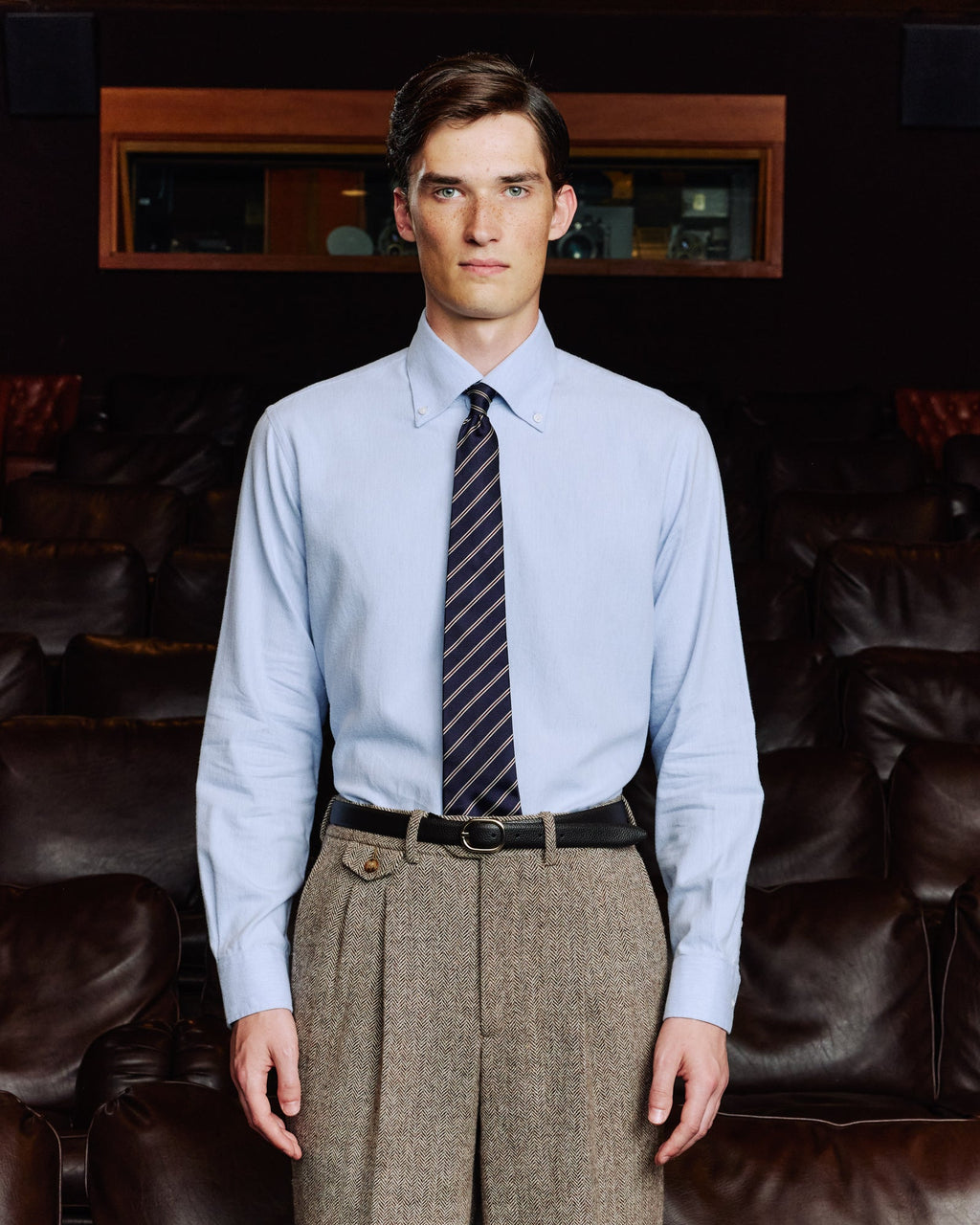 Chemise en flanelle de coton bleu - 1