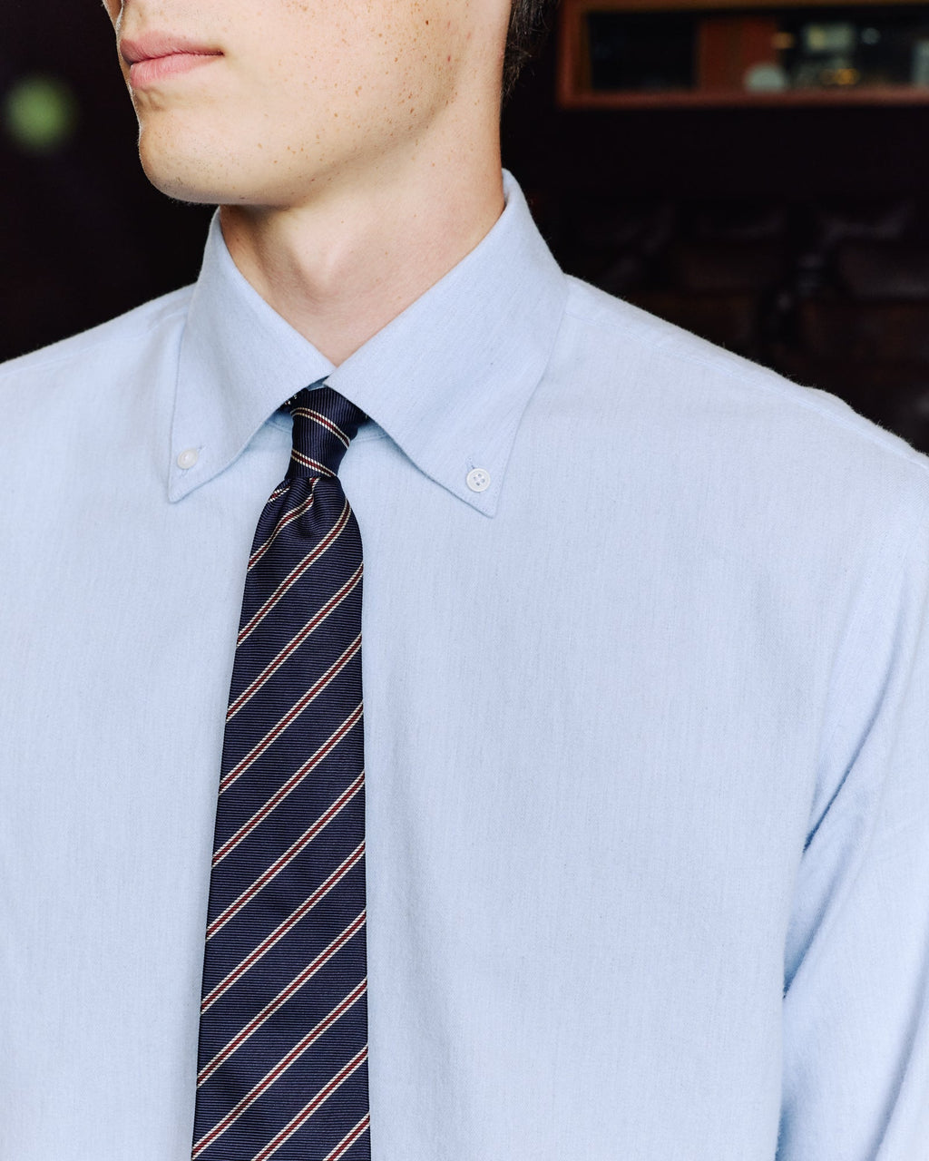 Chemise en flanelle de coton bleu - 2
