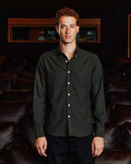Chemise en coton laine verte - 1