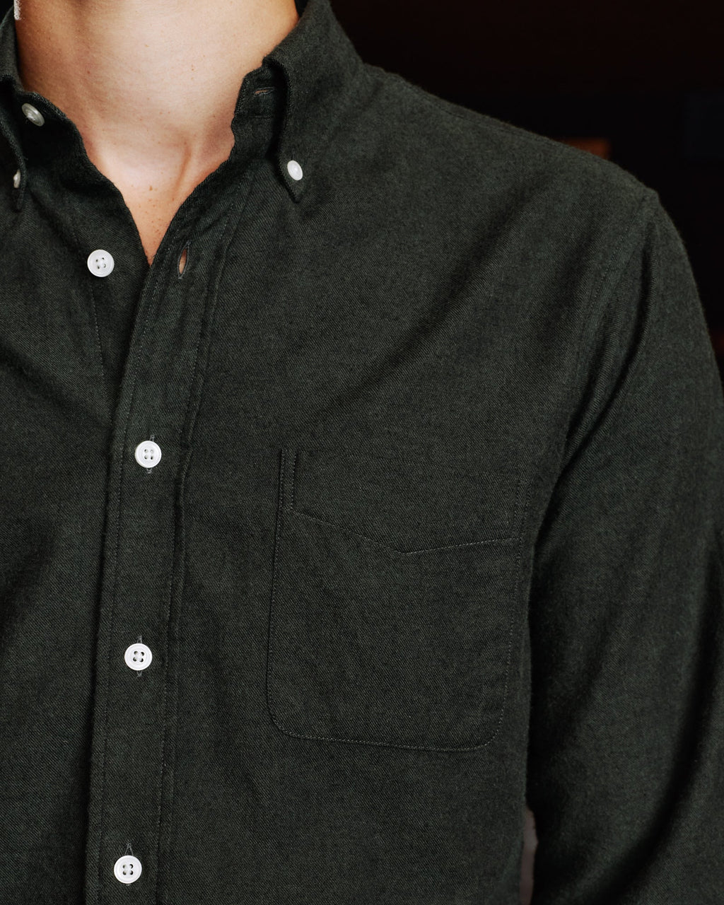 Chemise en coton laine verte - 2