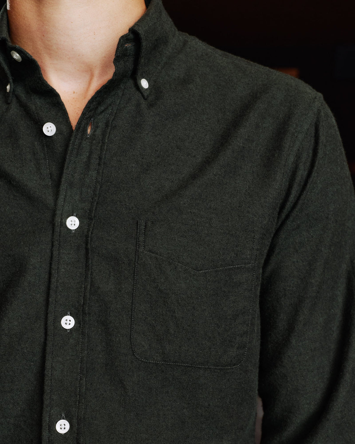 Chemise en coton laine verte - 2