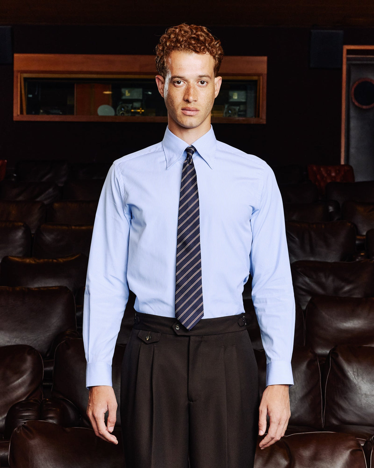 Chemise en flanelle à chevrons grise chinée - 5