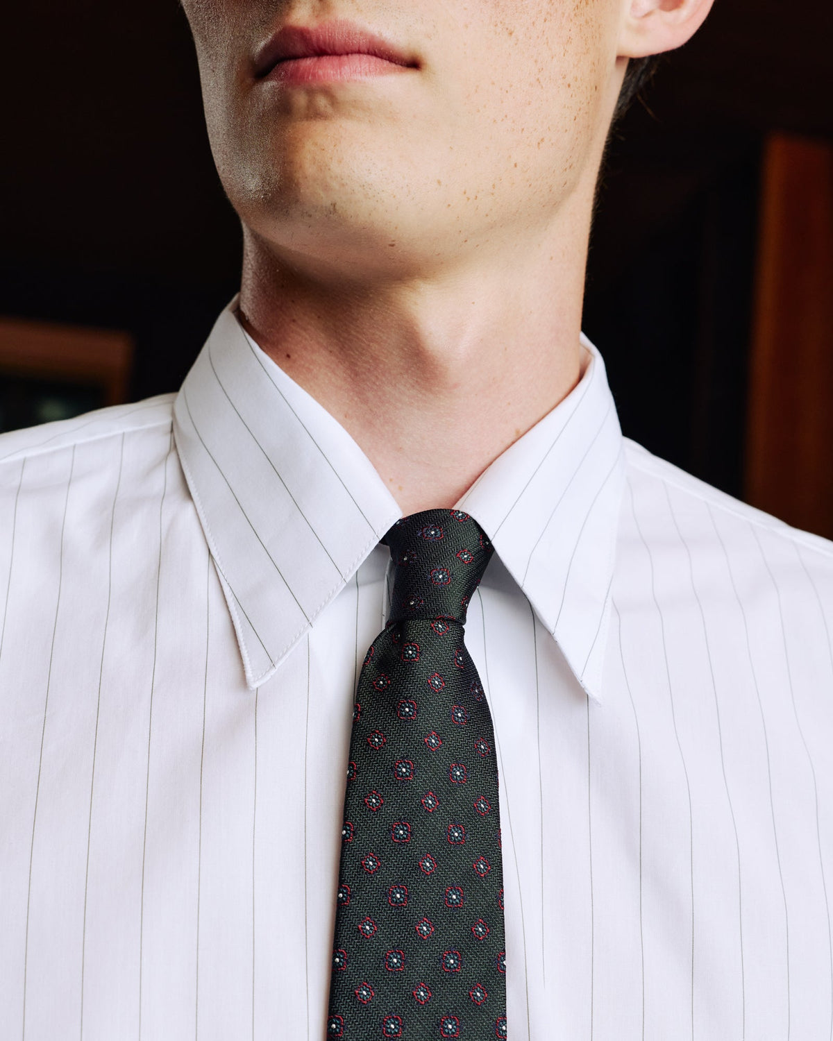 Chemise en flanelle à chevrons grise chinée - 4
