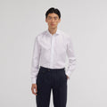Chemise en oxford double retors blanche à poignets mousquetaires - 1