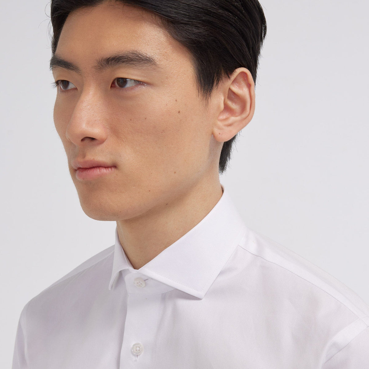 Chemise en oxford double retors blanche à poignets mousquetaires - 2