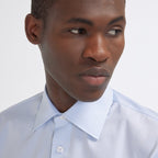 Chemise cintrée en popeline double retors bleu ciel - 2