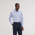 Chemise cintrée en popeline à rayures bleues et blanches - 1