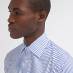 Chemise cintrée en popeline à rayures bleues et blanches - 2