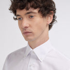 Chemise cintrée en popeline double retors bleu ciel - 4