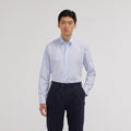 Chemise en popeline double retors bleu ciel - 1
