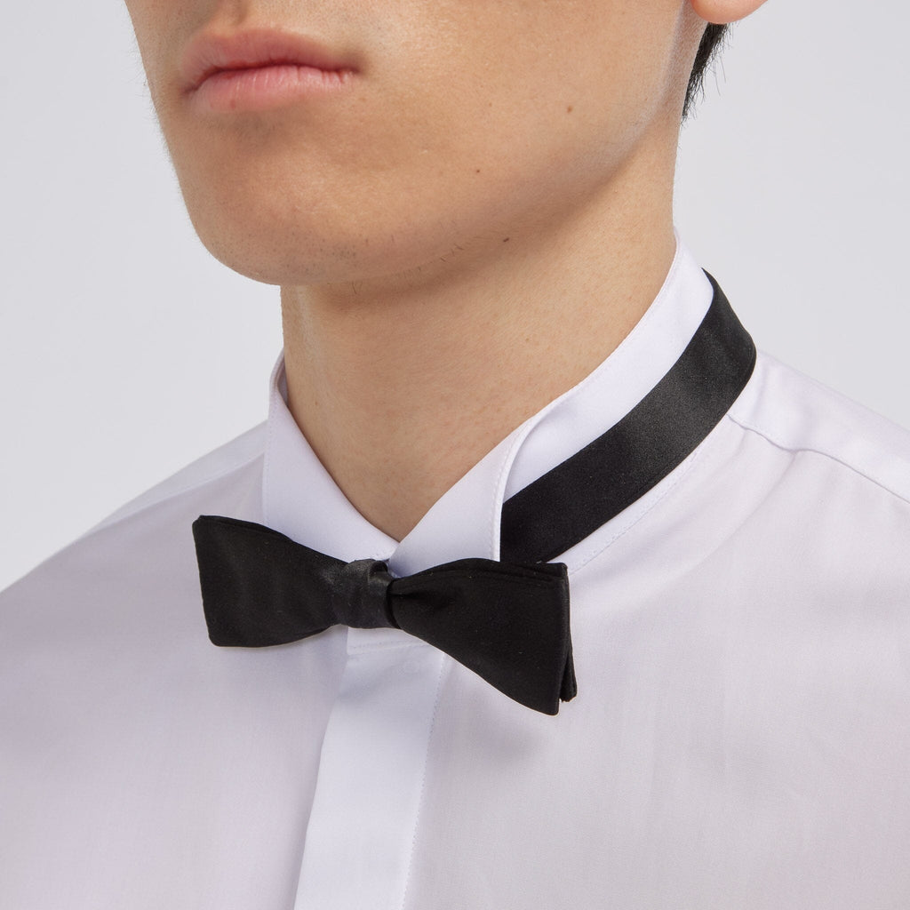 Chemise en popeline double retors blanche à poignets mousquetaires - 2