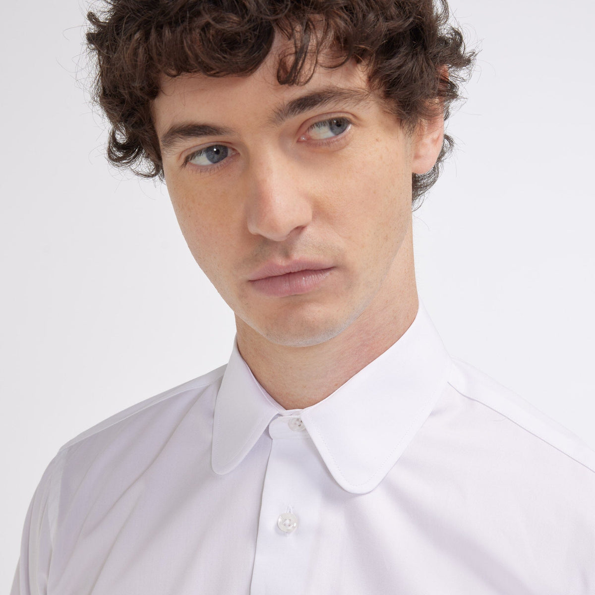 Chemise cintrée en popeline double retors blanche - 2