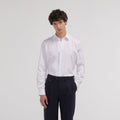 Chemise grande longueur cintrée en popeline blanche - 1