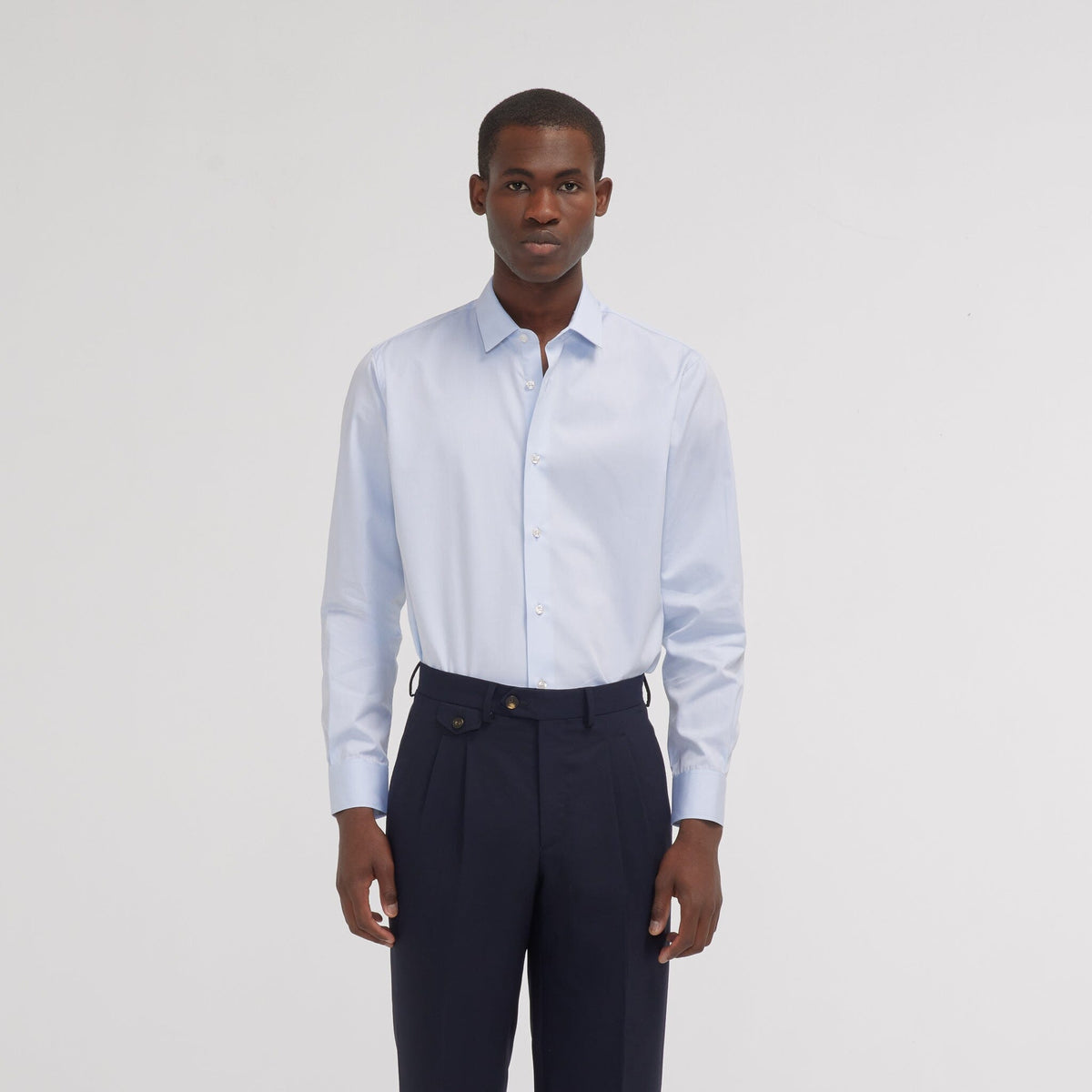Chemise grande longueur cintrée en popeline blanche - 3