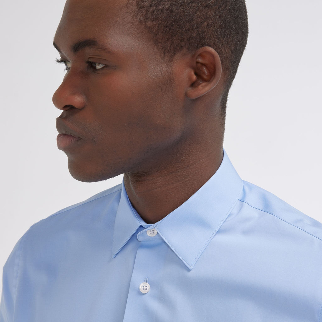 Chemise grande longueur cintrée en popeline blanche - 6
