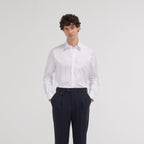 Chemise grande longueur cintrée en oxford blanche - 1