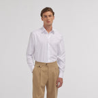 Chemise grande longueur en oxford double retors blanche - 1