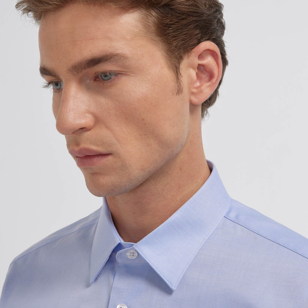 Chemise grande longueur en twill blanche - 4