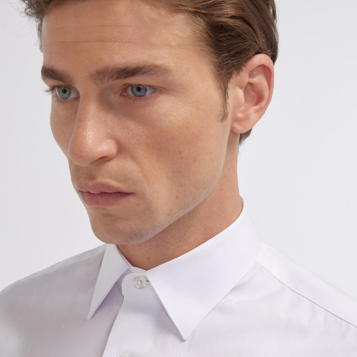 Chemise grande longueur en twill blanche - 2