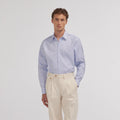 Chemise en royal oxford pied de puce bleue - 1