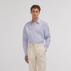 Chemise en royal oxford pied de puce bleue - 1