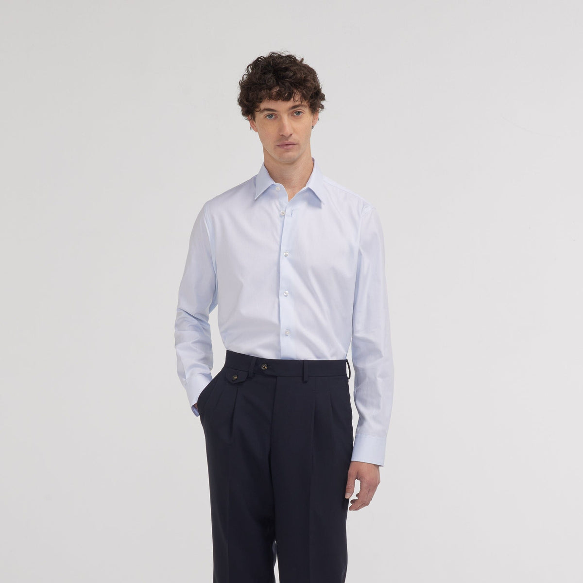 Chemise grande longueur cintrée en oxford blanche - 3
