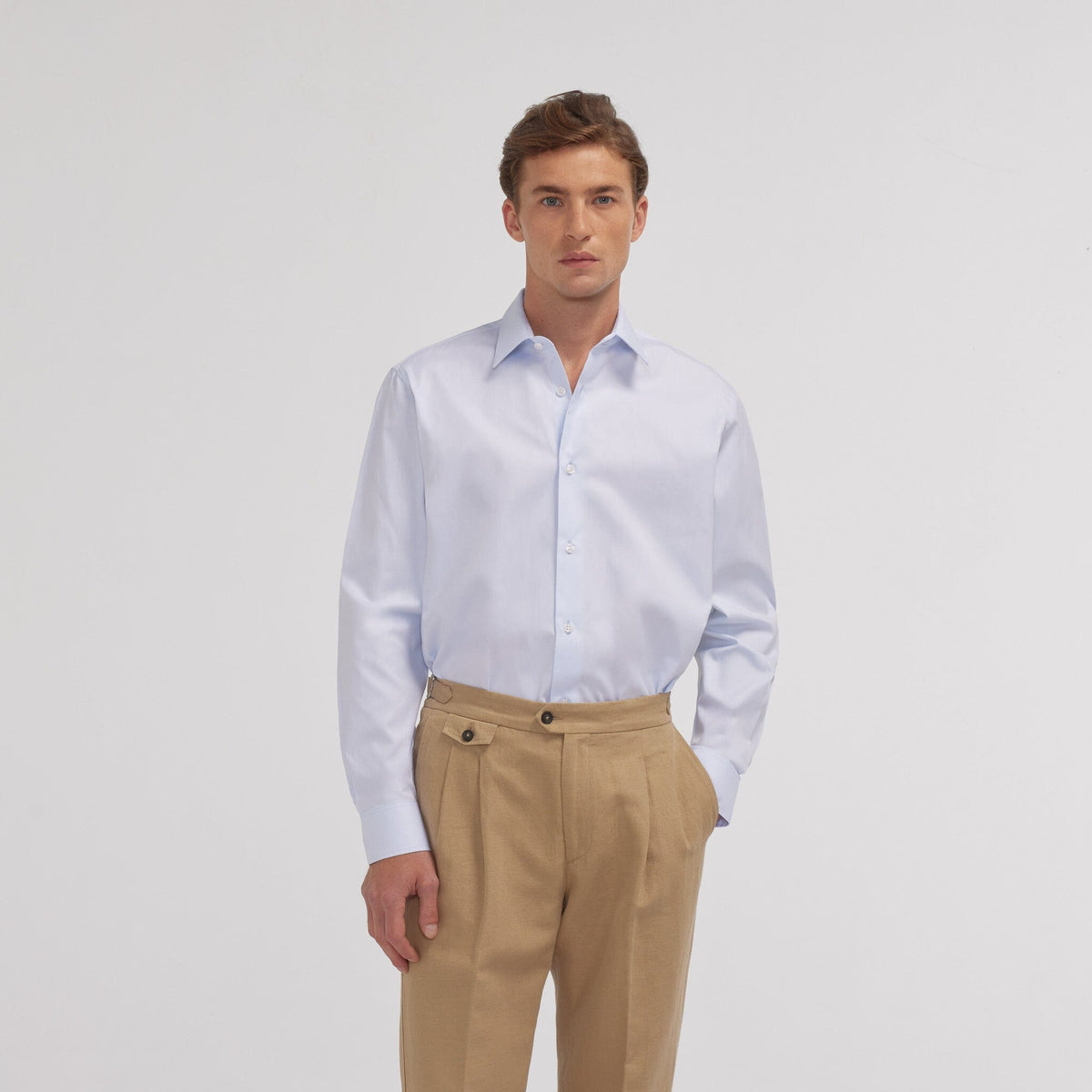 Chemise grande longueur en oxford double retors blanche - 5