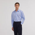 Chemise en fil-à-fil double retors bleue - 1