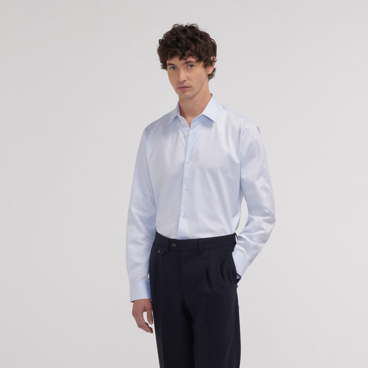 Chemise cintrée en twill blanche - 3