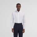 Chemise cintrée en popeline double retors blanche - 1