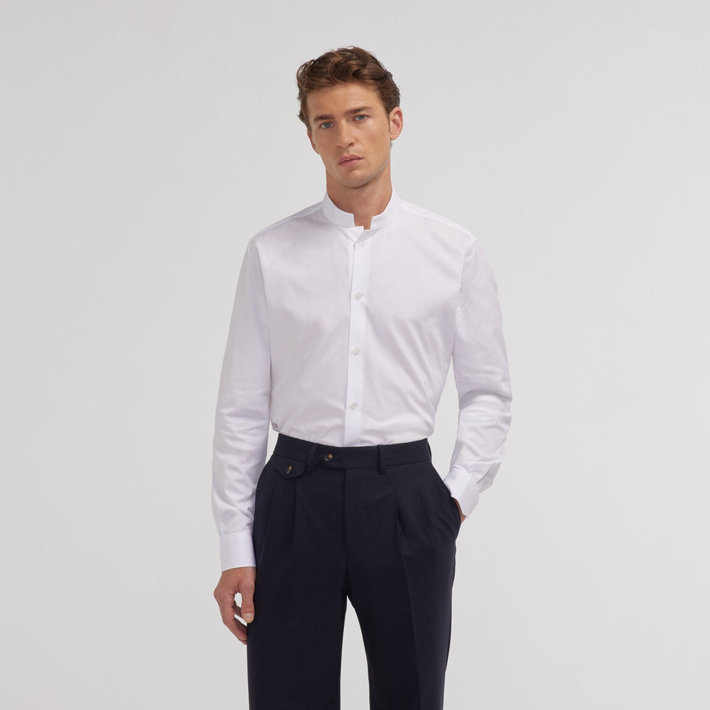 Chemise en popeline double retors blanche - 1