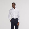 Chemise cintrée en popeline double retors blanche - 1