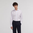 Chemise grande longueur cintrée en popeline blanche - 1
